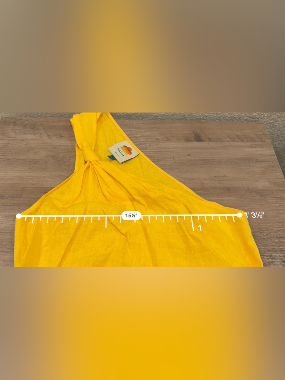 FARM Rio One-Shoulder Yellow Crop Top Size Small - Picture 7 of 8